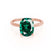 PARIS - Elongated Cushion Emerald & Diamond 18k Rose Gold Petite Hidden Halo