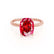 PARIS - Elongated Cushion Ruby & Diamond 18k Rose Gold Petite Hidden Halo