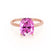 PARIS - Elongated Cushion Pink Sapphire & Diamond 18k Rose Gold Petite Hidden Halo