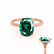 PARIS - Elongated Cushion Emerald & Diamond 18k Rose Gold Petite Hidden Halo