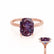 PARIS - Elongated Cushion Alexandrite & Diamond 18k Rose Gold Petite Hidden Halo