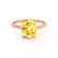 PARIS - Elongated Cushion Yellow Sapphire & Diamond 18k Rose Gold Petite Hidden Halo