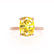 PARIS - Elongated Cushion Yellow Sapphire & Diamond 18k Rose Gold Petite Hidden Halo
