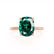 PARIS - Elongated Cushion Emerald & Diamond 18k Rose Gold Petite Hidden Halo
