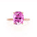 PARIS - Elongated Cushion Pink Sapphire & Diamond 18k Rose Gold Petite Hidden Halo