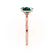 PARIS - Elongated Cushion Emerald & Diamond 18k Rose Gold Petite Hidden Halo