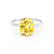 PARIS - Elongated Cushion Yellow Sapphire & Diamond 950 Platinum Petite Hidden Halo