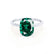 PARIS - Elongated Cushion Emerald & Diamond 950 Platinum Petite Hidden Halo