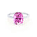 PARIS - Elongated Cushion Pink Sapphire & Diamond 18k White Gold Petite Hidden Halo