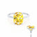 PARIS - Elongated Cushion Yellow Sapphire & Diamond 950 Platinum Petite Hidden Halo