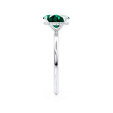 PARIS - Chatham® Elongated Cushion Emerald & Diamond 950 Platinum Petite Hidden Halo