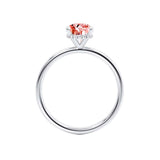 PARIS - Chatham® Elongated Cushion Champagne Sapphire & Diamond 18k White Gold Petite Hidden Halo