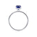 PARIS - Elongated Cushion Blue Sapphire & Diamond 950 Platinum Petite Hidden Halo