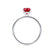 PARIS - Elongated Cushion Ruby & Diamond 950 Platinum Petite Hidden Halo