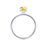 PARIS - Chatham® Elongated Cushion Yellow Sapphire & Diamond 950 Platinum Petite Hidden Halo