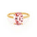 PARIS - Elongated Cushion Champagne Sapphire & Diamond 18k Yellow Gold Petite Hidden Halo
