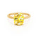 PARIS - Elongated Cushion Yellow Sapphire & Diamond 18k Yellow Gold Petite Hidden Halo
