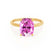 PARIS - Elongated Cushion Pink Sapphire & Diamond 18k Yellow Gold Petite Hidden Halo