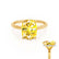 PARIS - Elongated Cushion Yellow Sapphire & Diamond 18k Yellow Gold Petite Hidden Halo