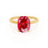 PARIS - Elongated Cushion Ruby & Diamond 18k Yellow Gold Petite Hidden Halo