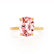 PARIS - Elongated Cushion Champagne Sapphire & Diamond 18k Yellow Gold Petite Hidden Halo