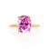 PARIS - Elongated Cushion Pink Sapphire & Diamond 18k Yellow Gold Petite Hidden Halo
