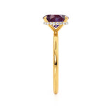 PARIS - Chatham® Elongated Cushion Alexandrite & Diamond 18k Yellow Gold Petite Hidden Halo