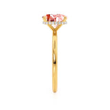 PARIS - Chatham® Elongated Cushion Champagne Sapphire & Diamond 18k Yellow Gold Petite Hidden Halo