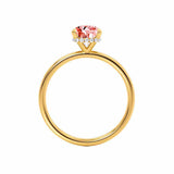 PARIS - Chatham® Elongated Cushion Champagne Sapphire & Diamond 18k Yellow Gold Petite Hidden Halo