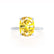 PARIS - Elongated Cushion Yellow Sapphire & Diamond 950 Platinum Petite Hidden Halo
