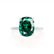 PARIS - Elongated Cushion Emerald & Diamond 950 Platinum Petite Hidden Halo