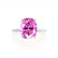 PARIS - Elongated Cushion Pink Sapphire & Diamond 18k White Gold Petite Hidden Halo