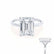 PARIS - Emerald Natural Diamond & Diamond 18k White Gold Hidden Halo Solitaire Engagement Ring Lily Arkwright