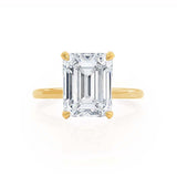 PARIS - Emerald Natural Diamond & Diamond 18k Yellow Gold Hidden Halo Solitaire Engagement Ring Lily Arkwright