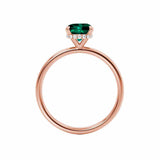 PARIS - Chatham® Oval Emerald & Diamond 18k Rose Gold Petite Hidden Halo