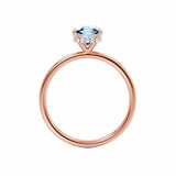 PARIS - Chatham® Oval Aqua Spinel & Diamond 18k Rose Gold Petite Hidden Halo