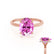 PARIS - Oval Pink Sapphire & Diamond 18k Rose Gold Petite Hidden Halo