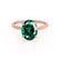PARIS - Oval Emerald & Diamond 18k Rose Gold Petite Hidden Halo