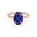 PARIS - Oval Blue Sapphire & Diamond 18k Rose Gold Petite Hidden Halo