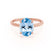 PARIS - Oval Aqua Spinel & Diamond 18k Rose Gold Petite Hidden Halo