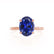 PARIS - Oval Blue Sapphire & Diamond 18k Rose Gold Petite Hidden Halo