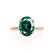 PARIS - Oval Emerald & Diamond 18k Rose Gold Petite Hidden Halo