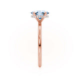 PARIS - Chatham® Oval Aqua Spinel & Diamond 18k Rose Gold Petite Hidden Halo