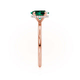 PARIS - Chatham® Oval Emerald & Diamond 18k Rose Gold Petite Hidden Halo