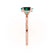 PARIS - Oval Emerald & Diamond 18k Rose Gold Petite Hidden Halo