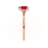 PARIS - Chatham® Oval Ruby & Diamond 18k Rose Gold Petite Hidden Halo