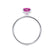 PARIS - Oval Pink Sapphire & Diamond 950 Platinum Petite Hidden Halo