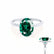 PARIS - Oval Emerald & Diamond 18k White Gold Petite Hidden Halo