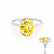 PARIS - Oval Yellow Sapphire & Diamond 950 Platinum Petite Hidden Halo