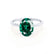 PARIS - Oval Emerald & Diamond 18k White Gold Petite Hidden Halo